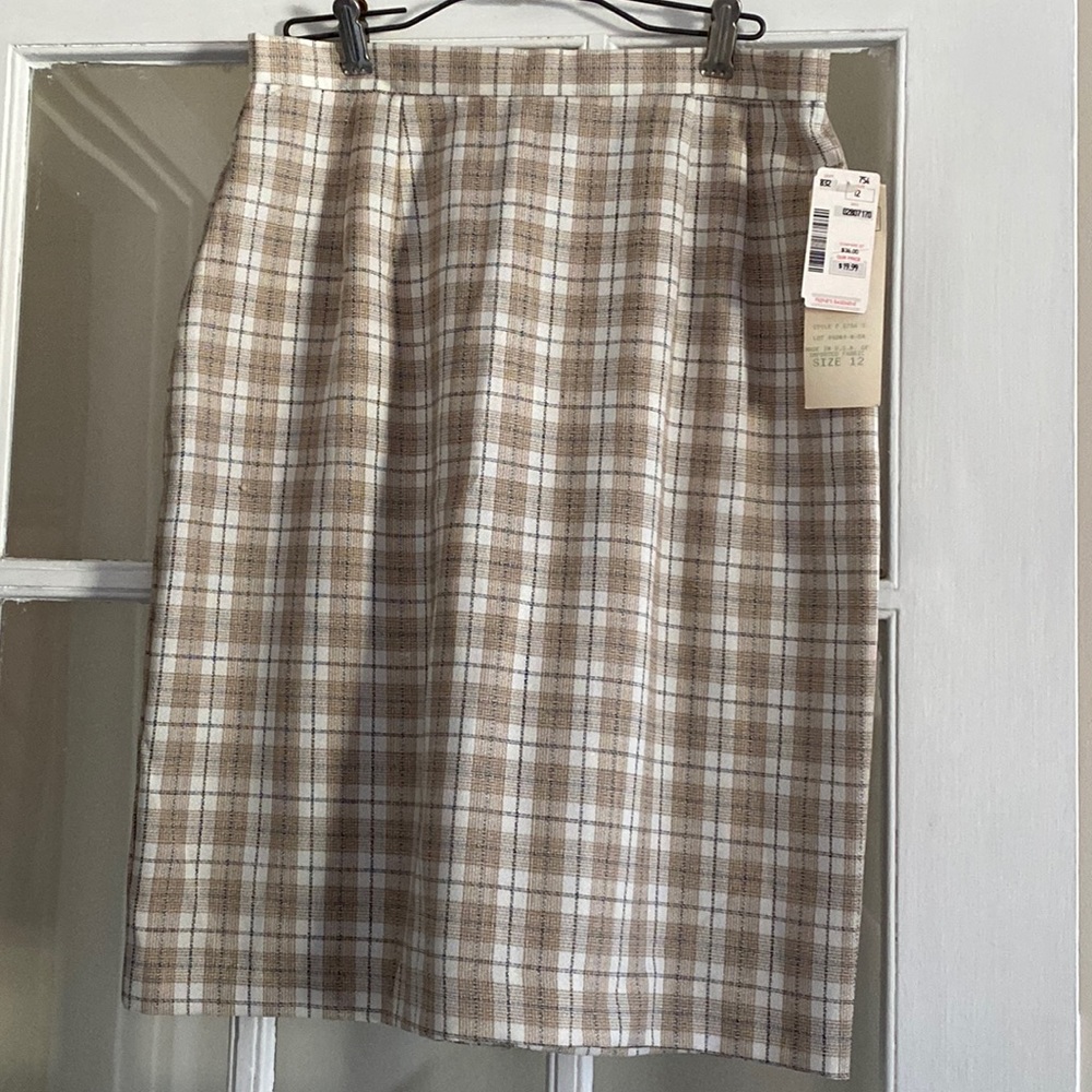 Vintage 80s plaid pencil skirt - NWT